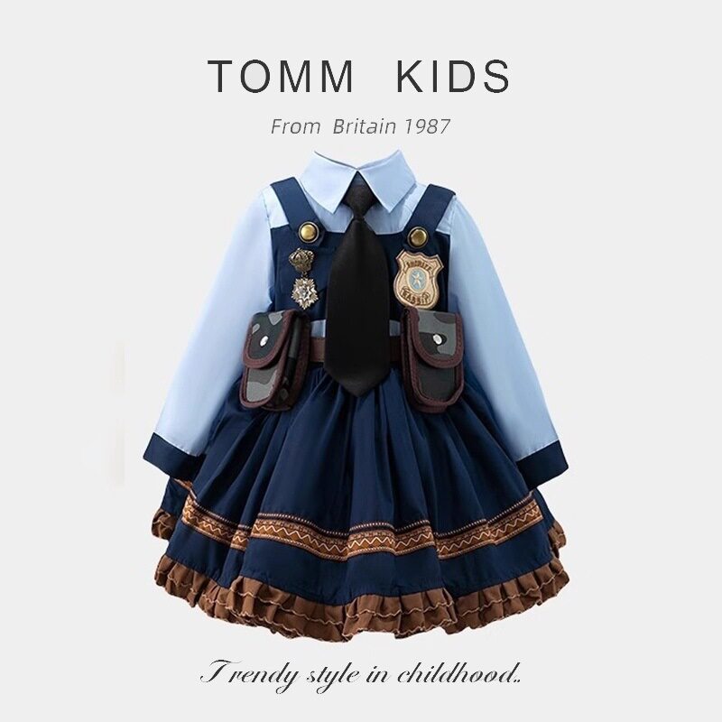 公主迪士尼兔子洛丽塔女童裙子儿童警官连衣裙女孩朱迪衣服夏