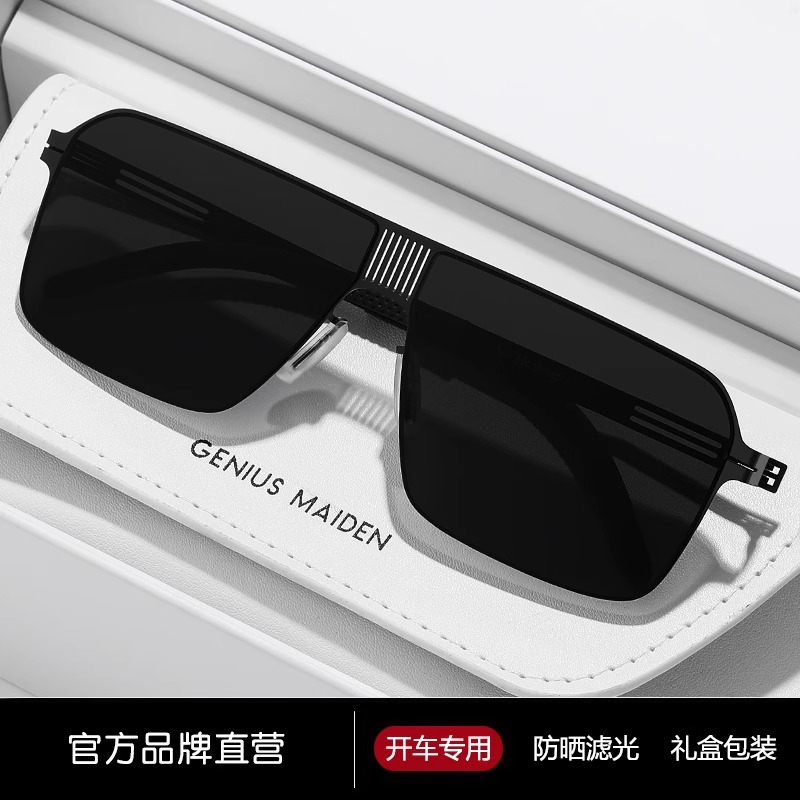 2025新款尼龙偏光墨镜男款无螺丝开车专用防晒防紫外线太阳眼镜