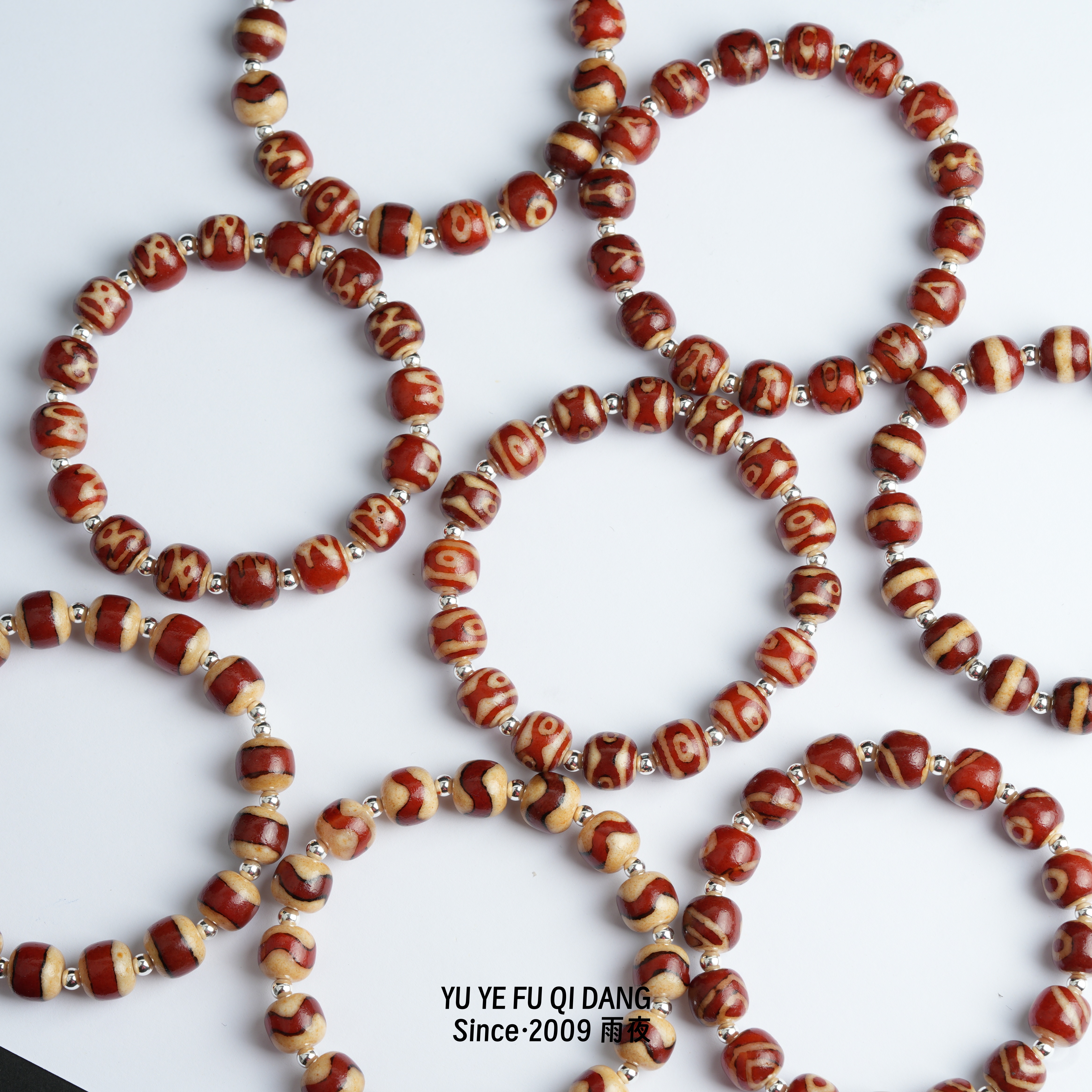 雨夜红肉天珠不止卢氏!巴西白芯台工渗透老型桶珠玛瑙可打手串