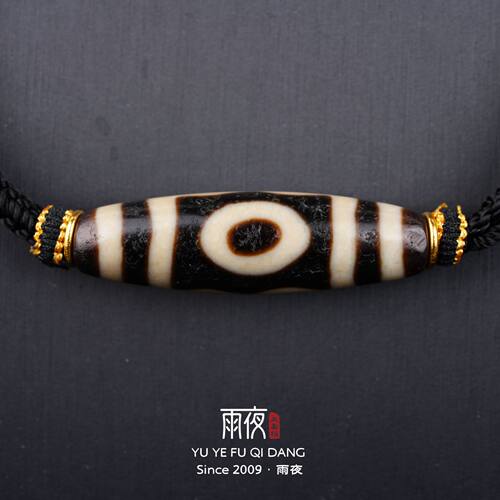 老台湾三眼玛瑙天珠锁骨链