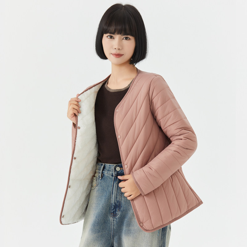 棉衣女短款加绒加厚内穿小棉袄