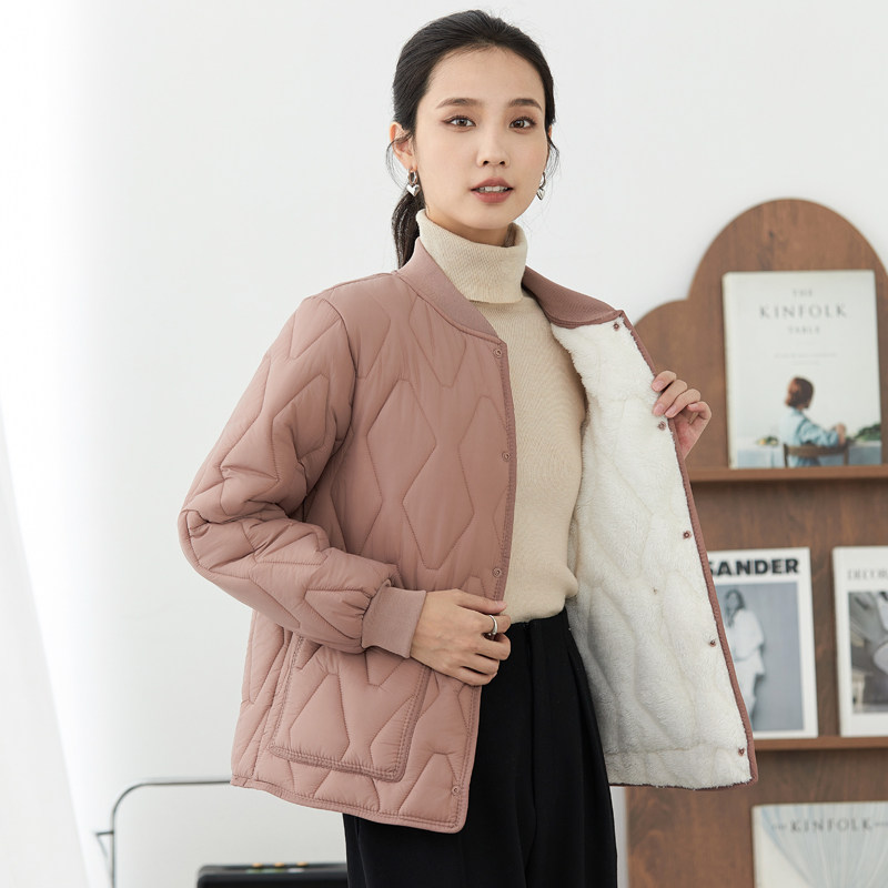 棉衣女加绒棒球领内穿小棉袄服秋冬季保暖羽绒棉内胆打底宽松外套