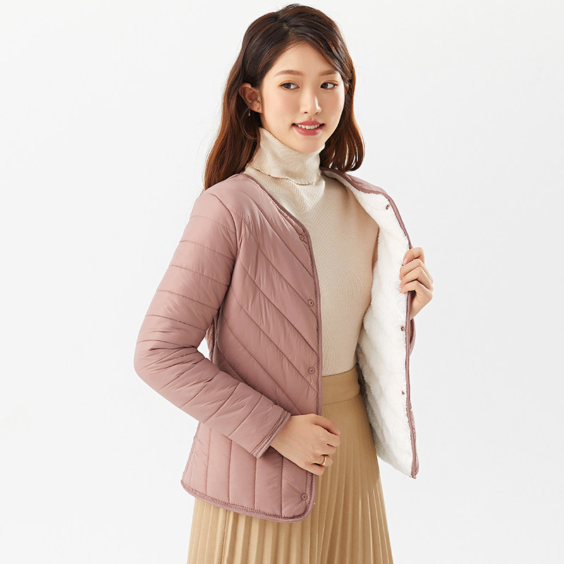 加绒加厚内穿小棉袄冬季保暖羽绒棉内胆棉衣女士贴身打底轻薄外套