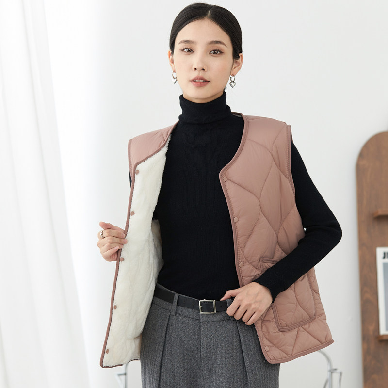 羽绒棉马甲女加绒加厚秋冬打底内胆保暖背心内穿大码坎肩棉服外套