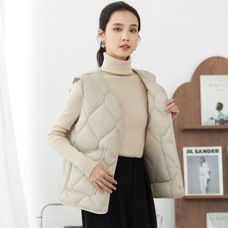 2025羽绒棉马甲女秋冬轻薄内胆保暖背心打底内穿大码坎肩马夹棉服