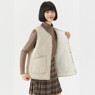 羊羔绒保暖马甲秋冬款加绒加厚