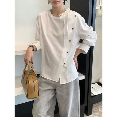 MMCDITION白衬衫女秋季新款宽松