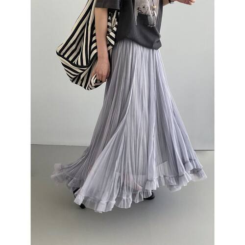 那末心动纱裙韩系轻盈飘逸压褶