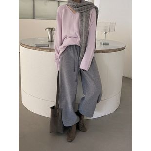 百搭松紧腰休闲裤 ICC 卫裤 复合绒保暖糯米裤 女广州十三行1712 冬季