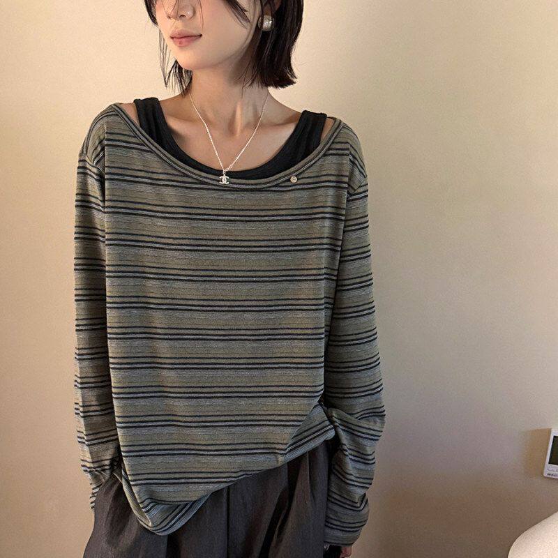 黎诺秋季新款韩系高级长袖T恤女