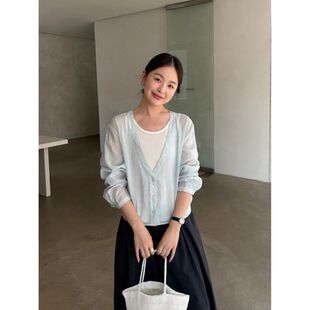 TG 懒人叠穿两件套 夏日凉感空调罩衫+透气背心套装2026新款26727