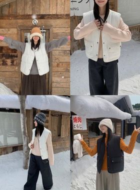 冬日诗篇【MISS密思家】松弛感双面穿V领好搭保暖羽绒马甲K5627