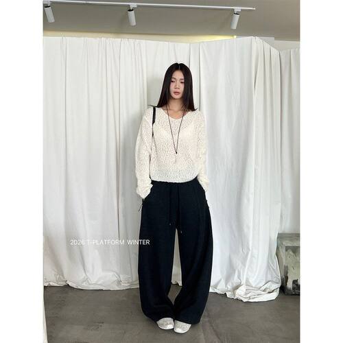 PLATFORM糯米阔腿裤女2026冬季