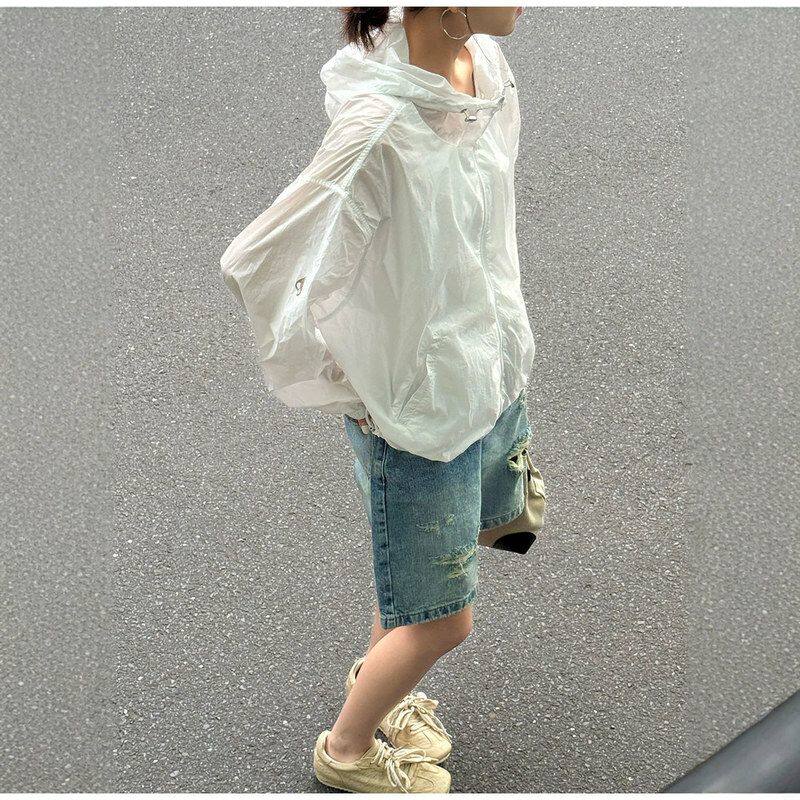 黎诺夏新款纯色长袖防晒外套女