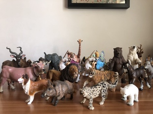 瑕疪处理:思乐Papo长颈鹿老虎狮子大象仿真动物模型儿童玩具认知