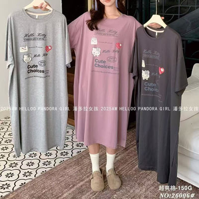 睡裙女短袖纯棉休闲卡通家居服