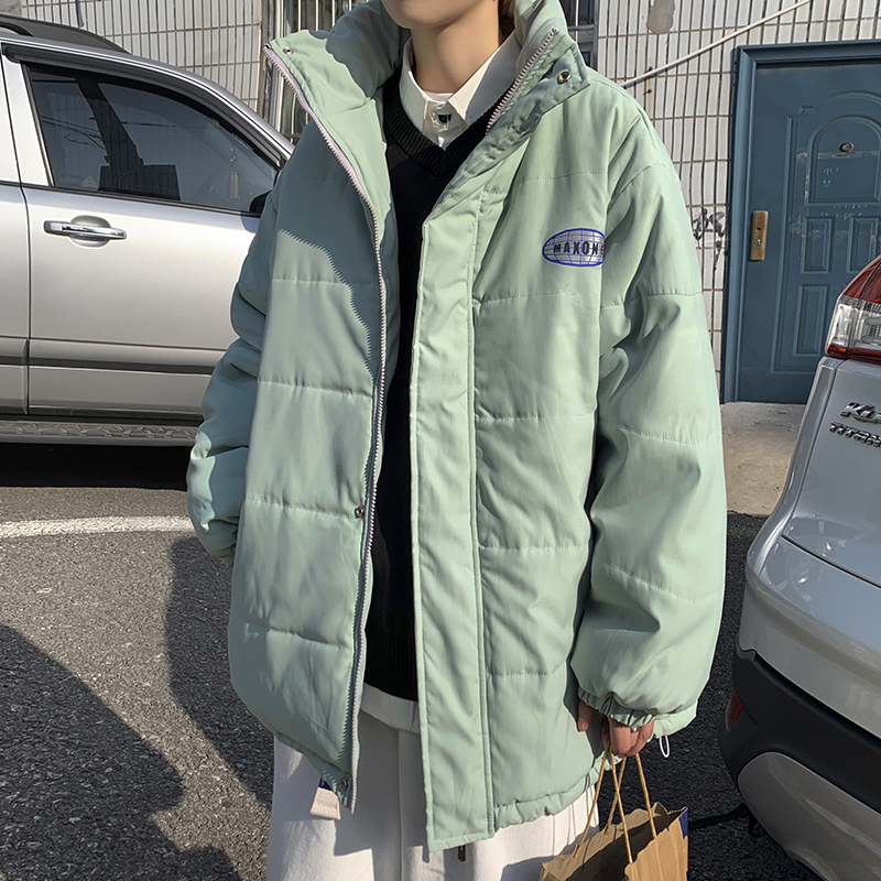 Winter new stand collar fashion brand versatile warm cotton padded jacket for men and women