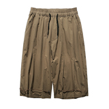 日系高街阔腿抽绳七分裤男女同款超宽松裤七分裤k6780p55控68，男装休闲裤，电商A138B