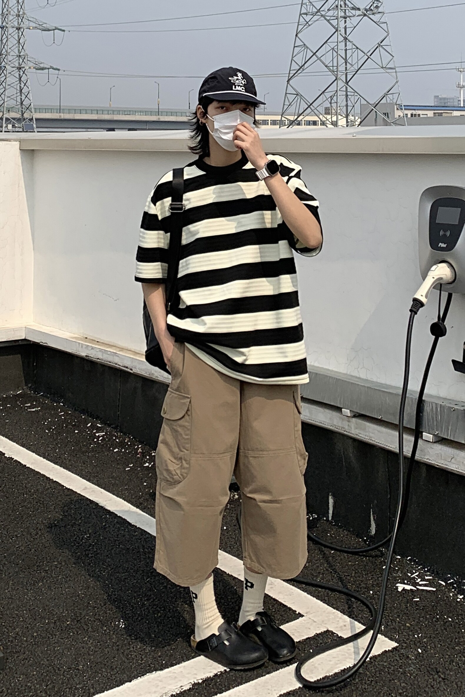 2024夏季新款潮牌条纹短袖T恤t1162p55,男装T恤,电商A138B