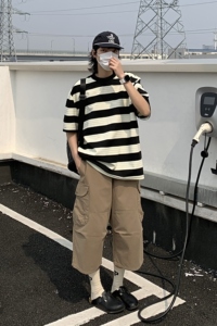 2024夏季新款潮牌条纹短袖T恤 t1162 p55图片
