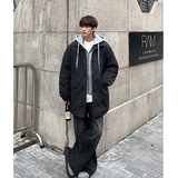 2024冬潮牌假两件连帽中长款棉衣MY9265P155控198100聚酯纤维，男装棉衣，电商A138B