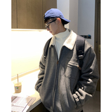2024冬麂皮绒羊羔毛纯色机车男女厚棉衣外套my9175p138控168，男装棉衣，电商A138B