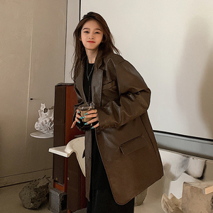 2024春休闲纯色皮衣西装xz9100p118图片