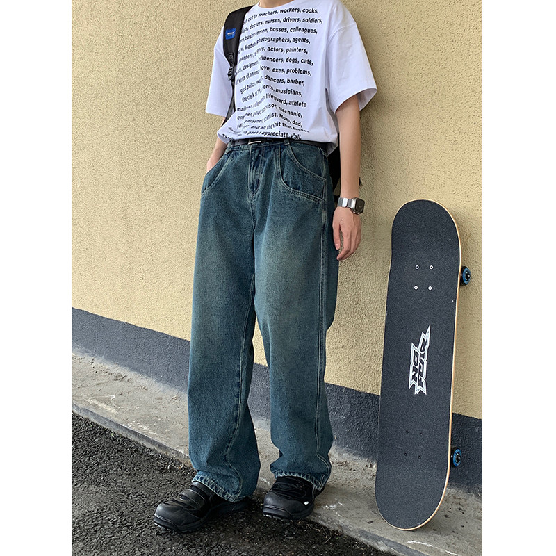 美式高街复古水洗做旧牛仔裤男ins潮牌K7313P78,男装牛仔裤,电商A138B