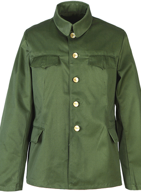 涤卡65式绿军套的确良65式套装单上衣65老服装老式涤卡65式干部服