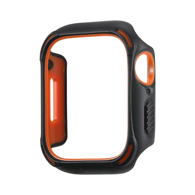 适用苹果手表保护壳7代半包PC+TPU双色边框防摔iwatch7套45mm半包