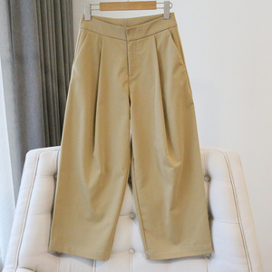 高级感职场八分裤~黑色西装裤女高腰宽松直筒显瘦裤哈伦裤春夏潮