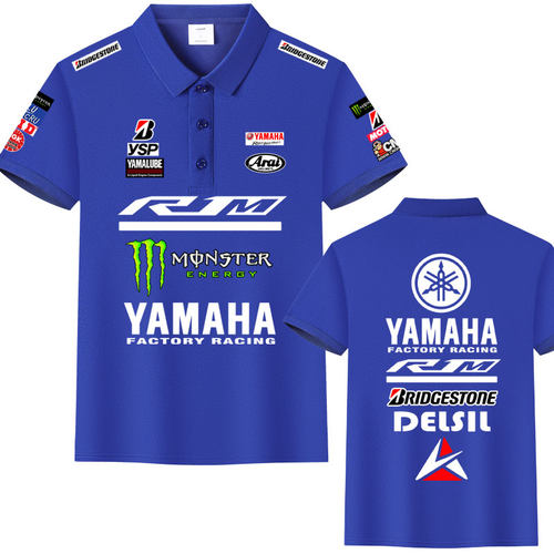 YAMAHA雅马哈R1M摩托车冰丝棉POLO衫短袖t恤motogp厂队重机车体恤