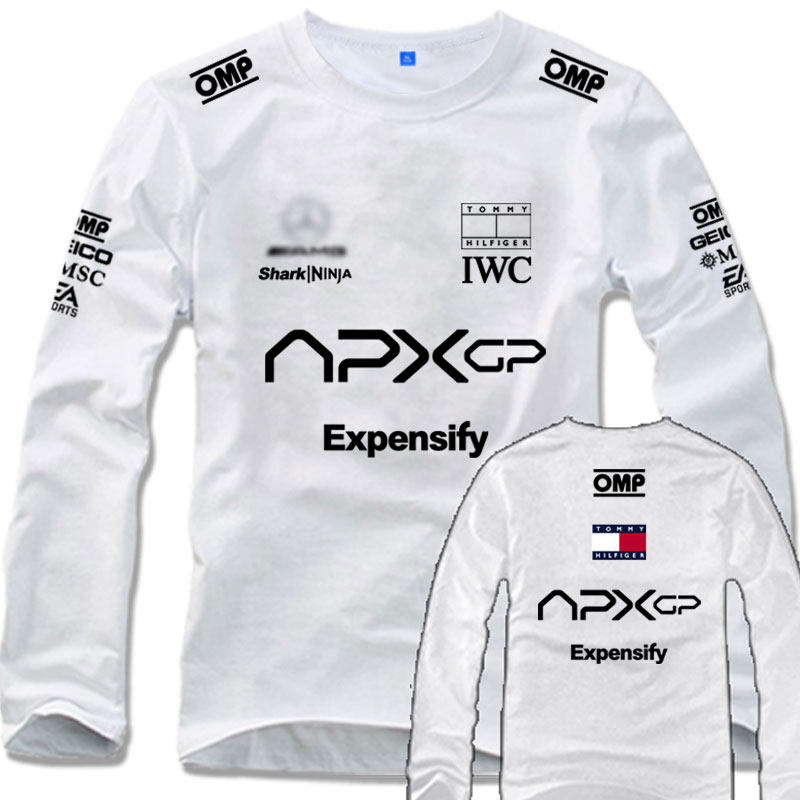 F1狂飙飞车电影赛车手APXGP赛车服休闲体恤纯棉长袖T恤衫训练队服