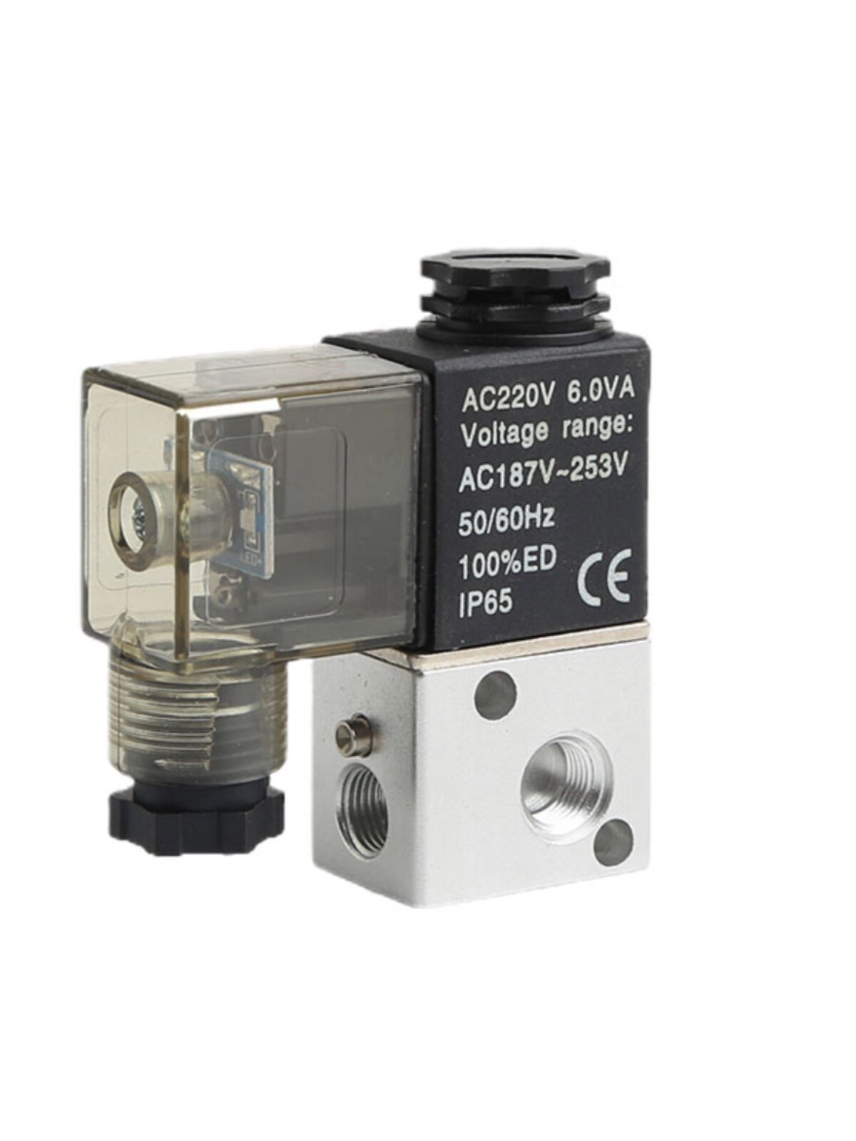 24v二位三通直动式电磁阀 3v1-06 3v106a/b 3v1-m5气动常闭控制阀