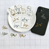 成毅朱一龙杨洋许凯同款 手机贴签名贴周边 签名金属贴滴胶同款