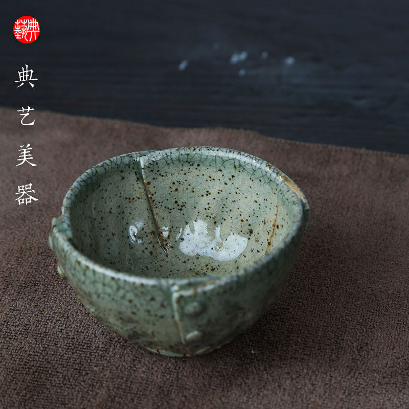日本福岛古相马烧主人金茶杯单杯品茗茶具粗陶手工日式复古经典鎏