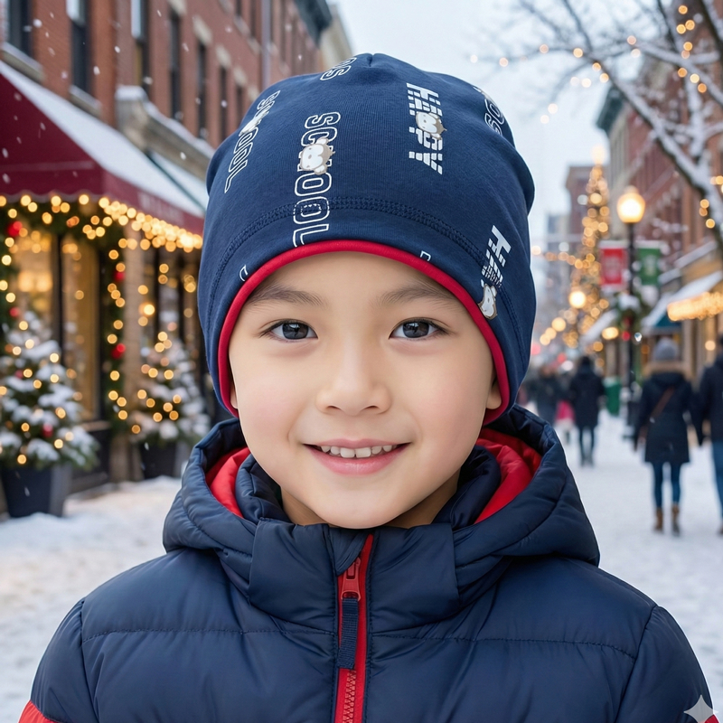 高品质！双层纯棉儿童秋冬套头帽