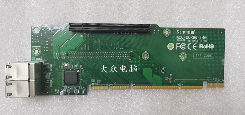 Supermicro AOC-2UR68-i4G 4端口Intel i350扩展卡槽现货