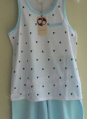 正品久岁伴男童纯棉背心短裤套装少年夏款睡衣家居服31171