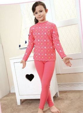 正品久岁伴儿童 女童 莫代尔薄绒保暖套装11229