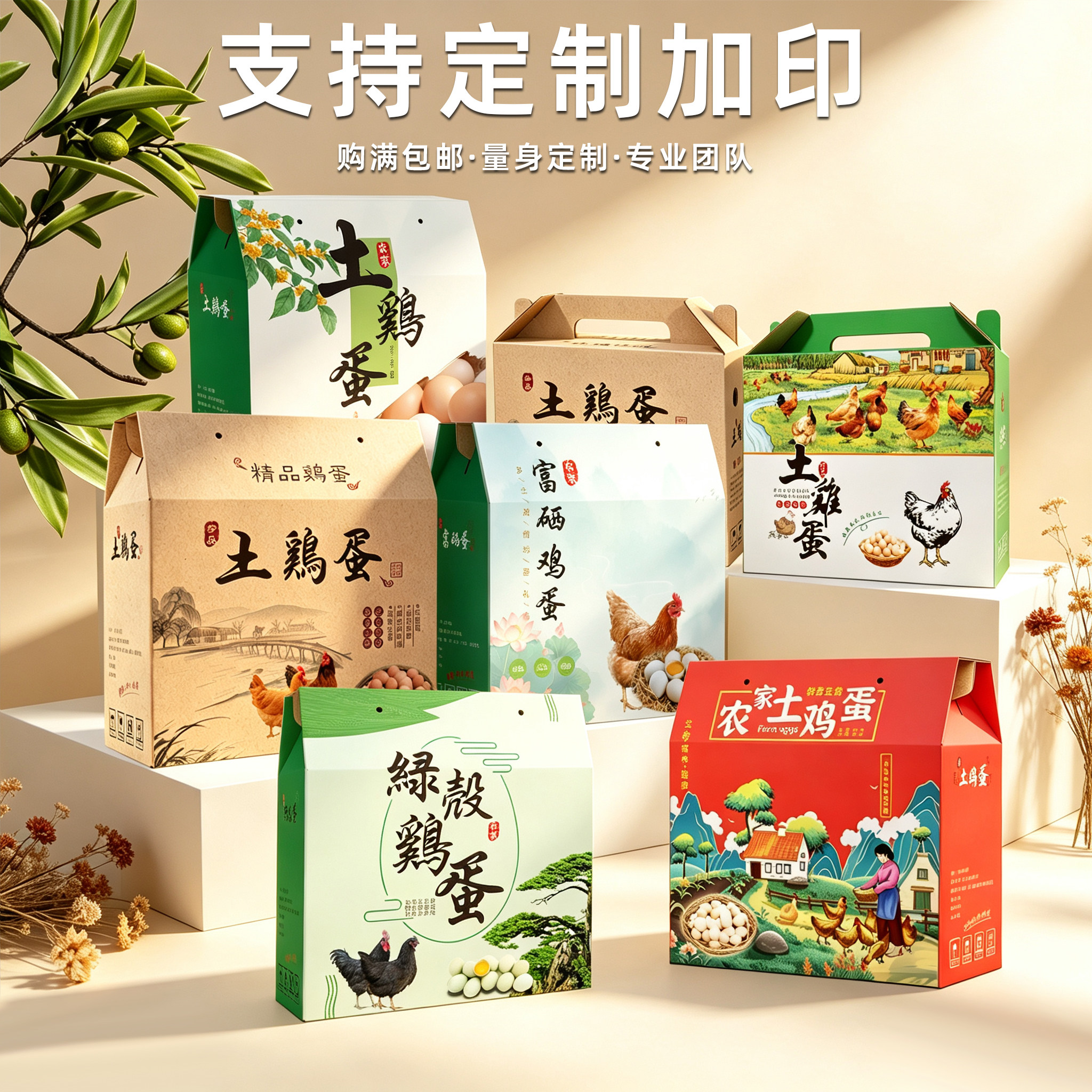 鸡蛋包装盒定制手提快递防震塑料图片
