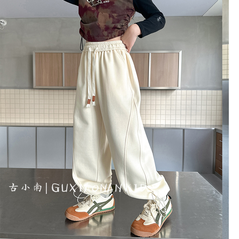 古小南 儿童卫裤春秋新款2025运动裤网红女童裤子洋气中大童长裤