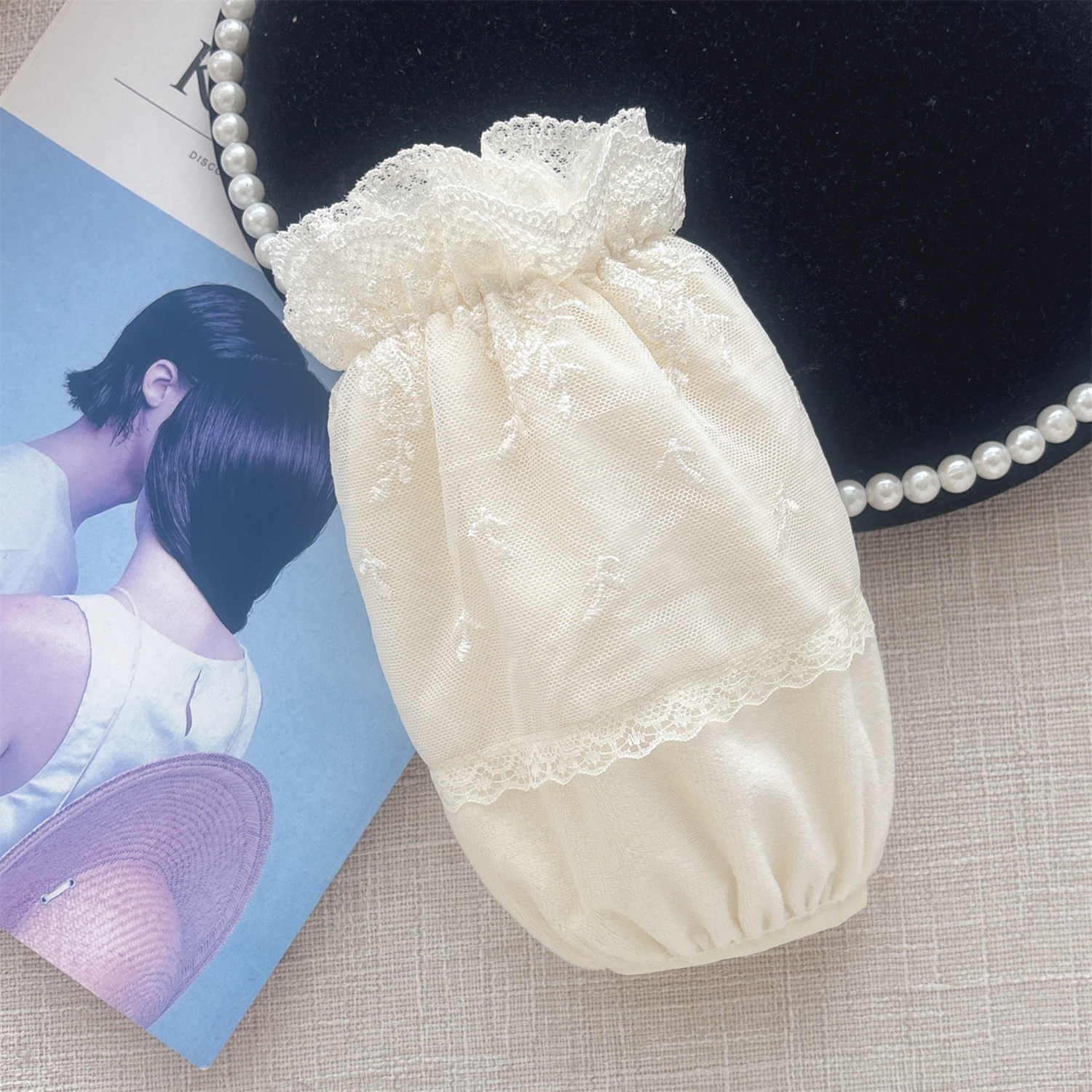 袖套防污米白色2025新款蕾丝袖套