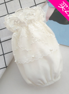 袖套女短款白色秋冬蕾丝防污护袖韩版学生羽绒服工作成人办公套袖