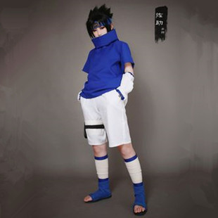 火影忍者宇智波佐助cos服夏季 现货全10件可选 蓝色短袖 cosplay服装