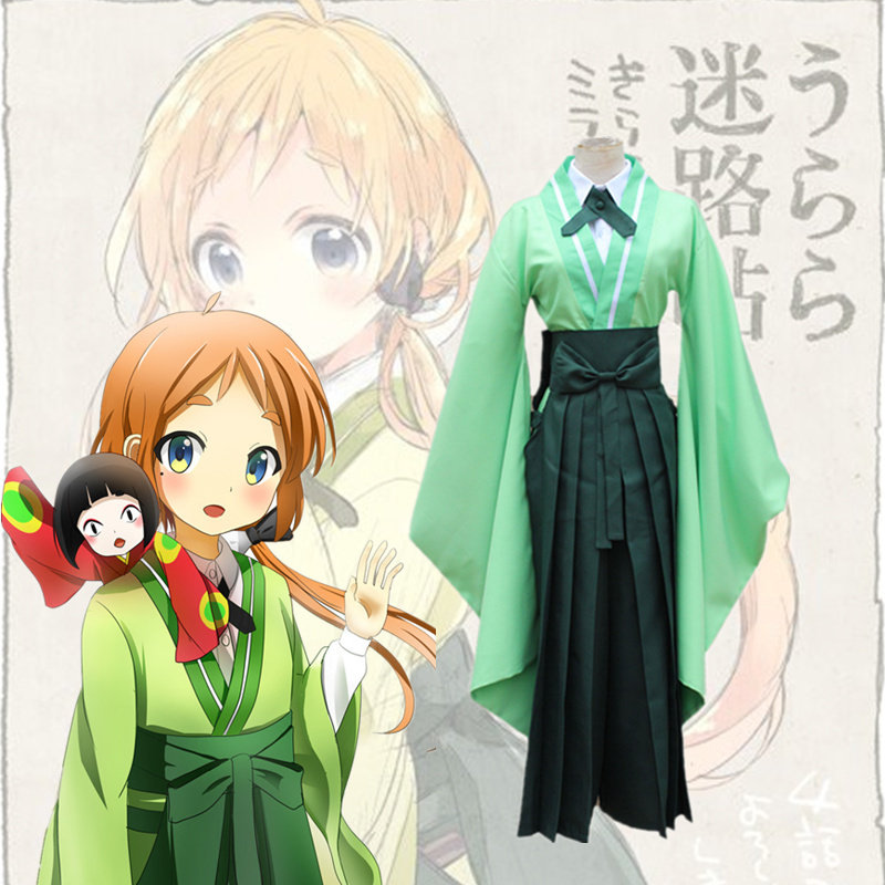 日本动漫urara迷路帖枣乃乃cos服和服cosplay服装四件套现货促销