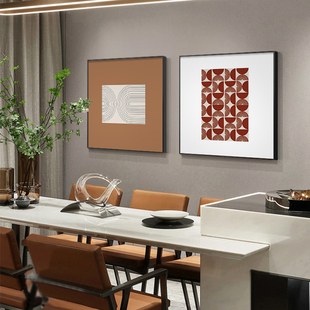 抽象方形餐厅装饰画轻奢客厅沙发背景墙挂画现代简约卧室床头壁画