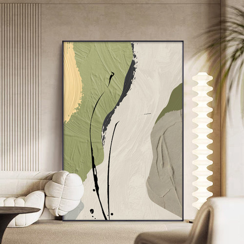 现代抽象客厅装饰画沙发背景墙肌理感挂画轻奢极简落地画入户玄关 - 封面