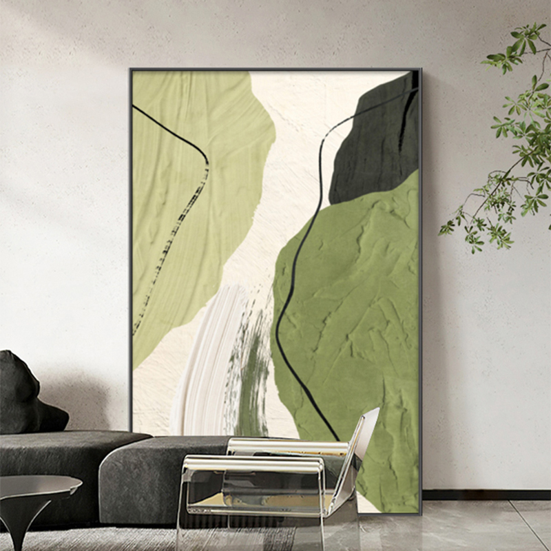 抽象客厅装饰画现代简约沙发背景墙挂画高级感肌理画沙发落地画