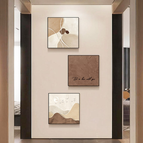 石来运转玄关抽象三联画入户过道